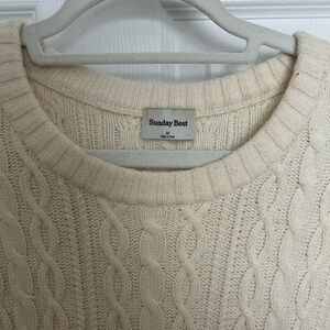 Sunday Best Cream Cable Knit Peggy Sweater